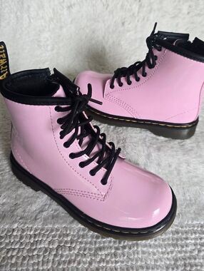 Dr. Martens Kids Pink Lace-Up Combat Boots